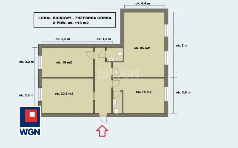 Lokal biurowy na  wynajem Trzebinia - Trzebinia Górka lokal biurowy 113m2